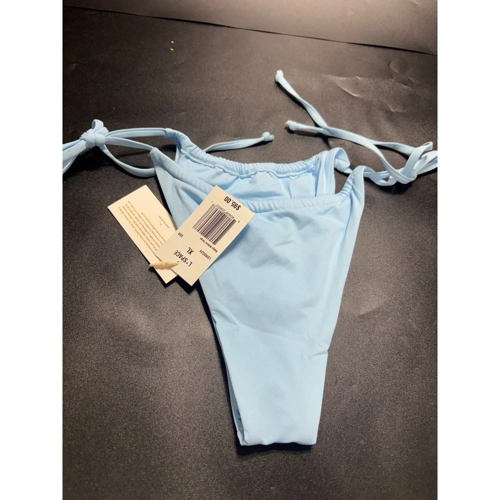 L*Space Robyn Bottom Tanga Sky Blue Bikini Swim Bottom LSROG24 Mens X-Large NEW